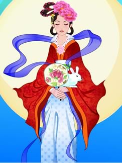 中秋节嫦娥矢量图