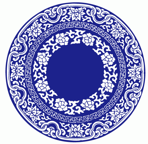 矢量图清花瓷花纹