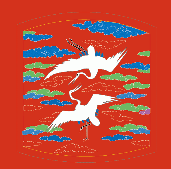 吉祥白鹤图矢量图