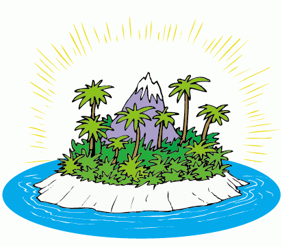 美丽小岛风景矢量图