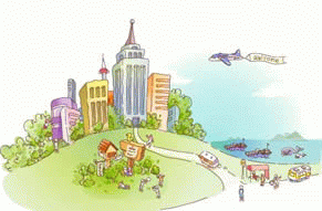 花园城市建筑矢量图