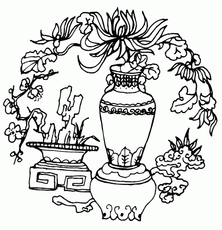 古典花瓶矢量图