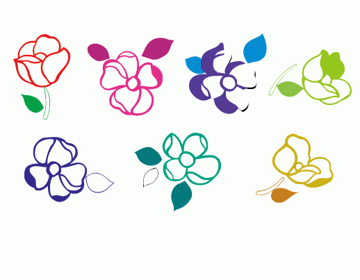 七色花矢量图