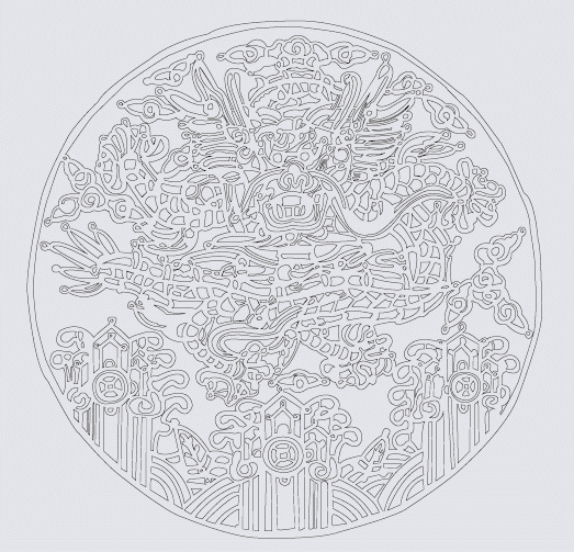 矢量图古典圆形龙图案