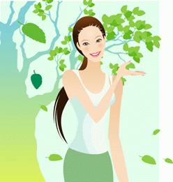 矢量图韩国美女
