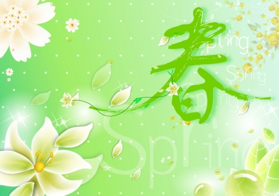 春之精美花纹矢量图AI