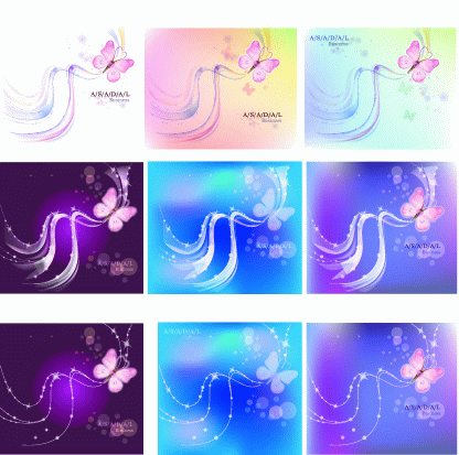 梦幻蝴蝶背景矢量ai