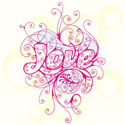 love花纹矢量图