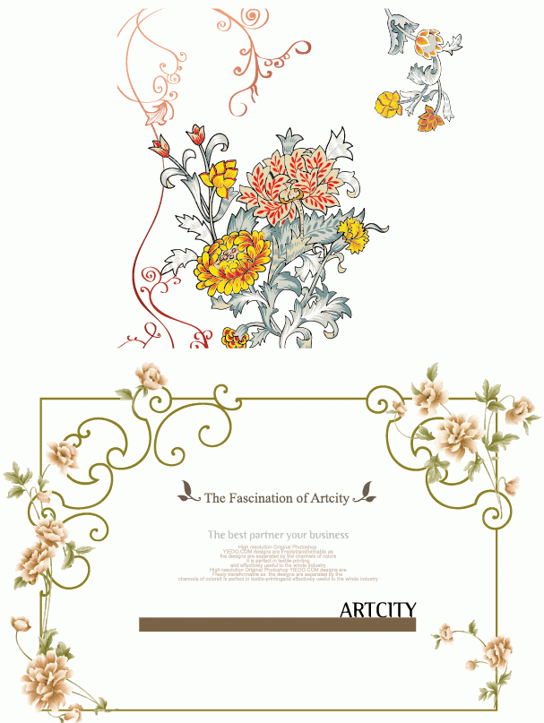 韩国精美花形矢量图