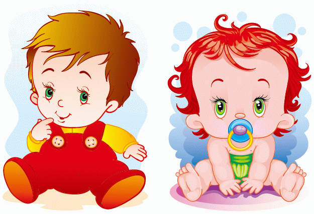 2款可爱婴儿矢量图