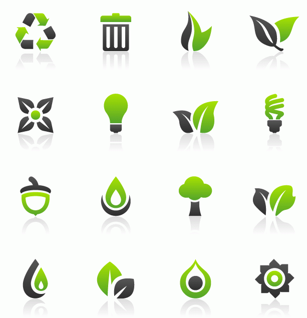 绿灰简约图标矢量素材