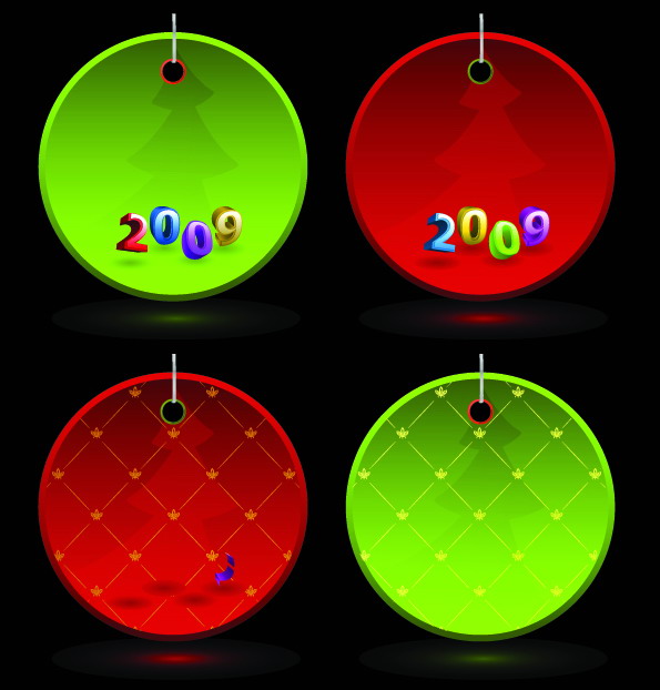 2009年圣诞节吊牌矢量图