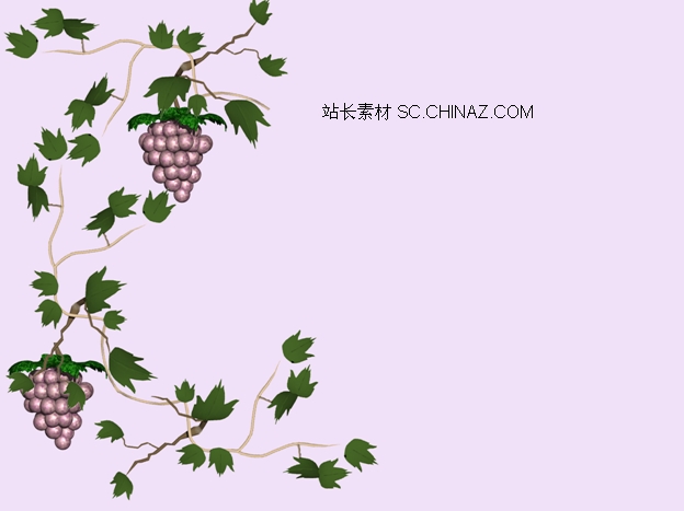 葡萄边角PPT模板下载