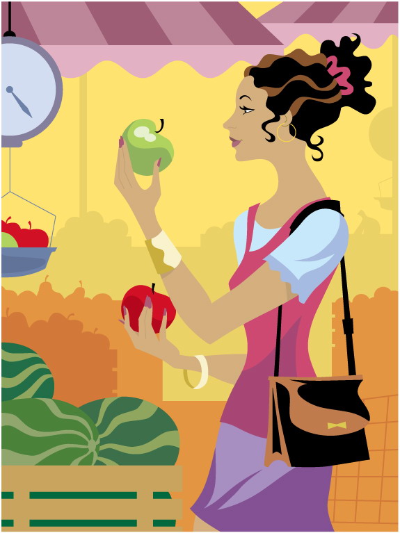 美女人物插画矢量图下载