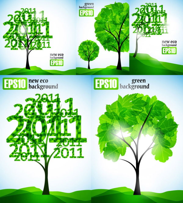 2011绿色树木矢量图下载