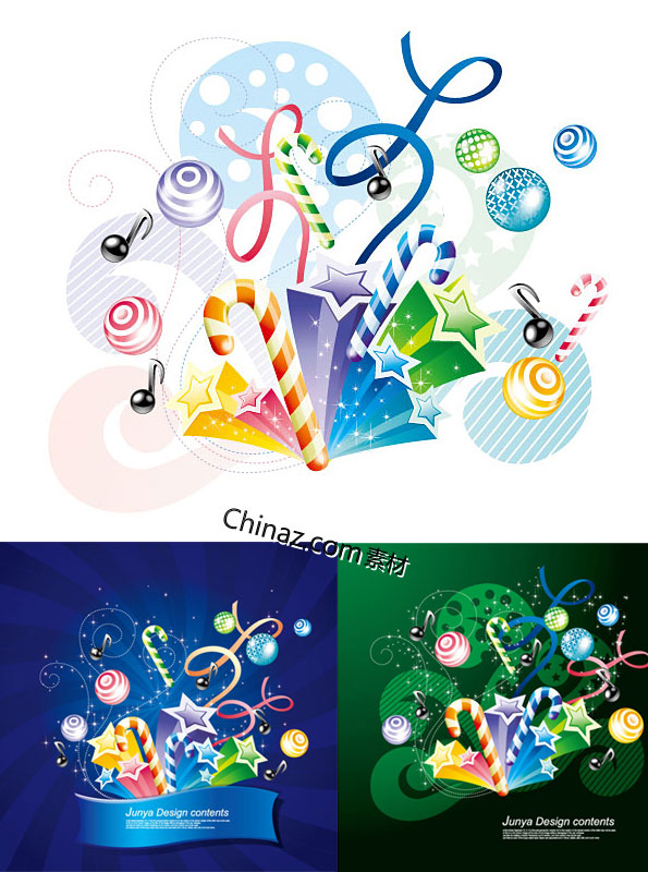 潮流音乐音符矢量图下载