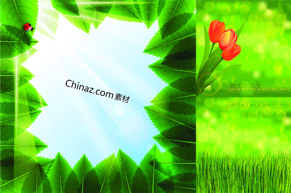 绿色小草背景矢量下载