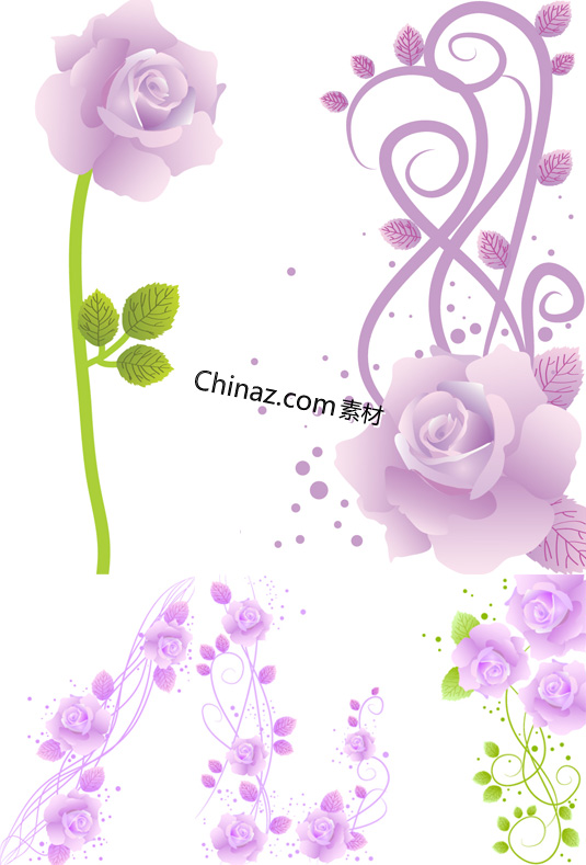 唯美紫玫瑰矢量下载