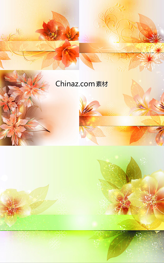 朦胧鲜花矢量素材