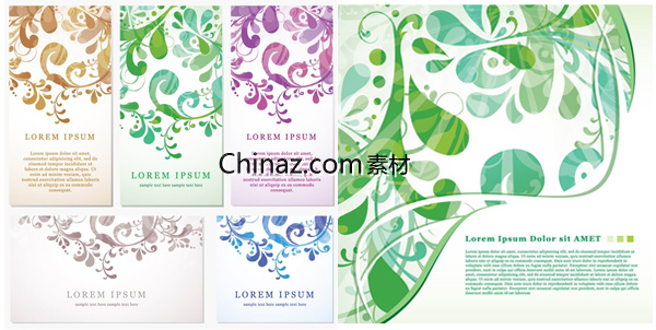 植物花纹设计矢量图下载