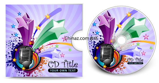 麦克风潮流CD封面矢量图