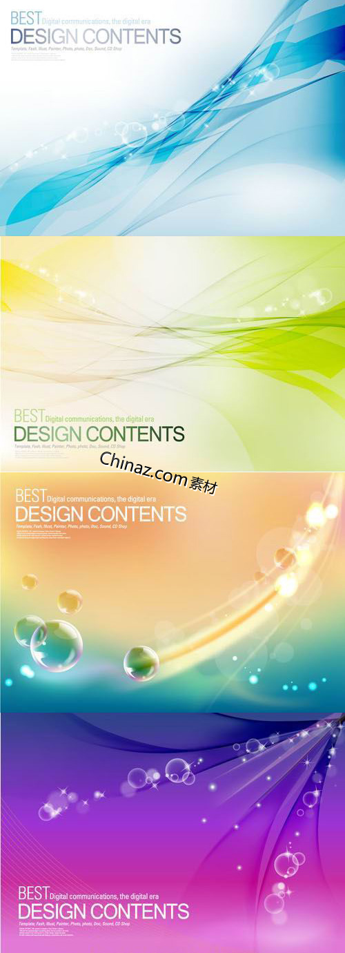 梦幻流线水珠背景矢量图