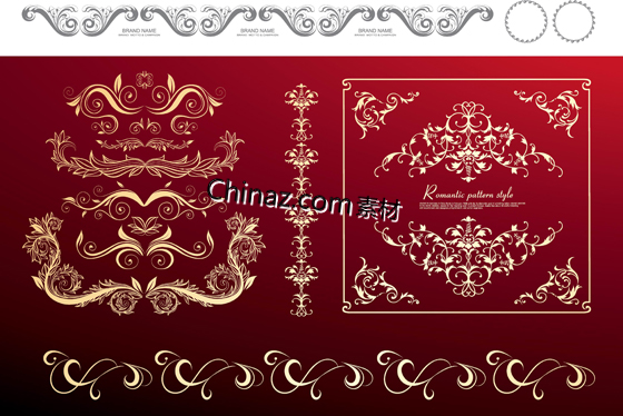 古典花纹装饰背景矢量图