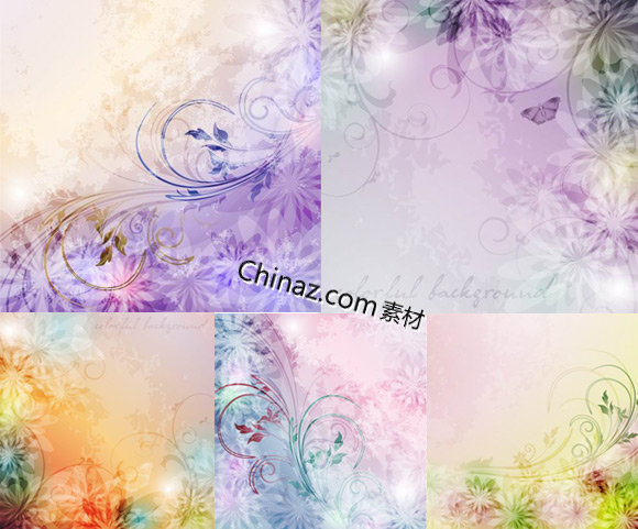 梦幻花纹背景矢量素材