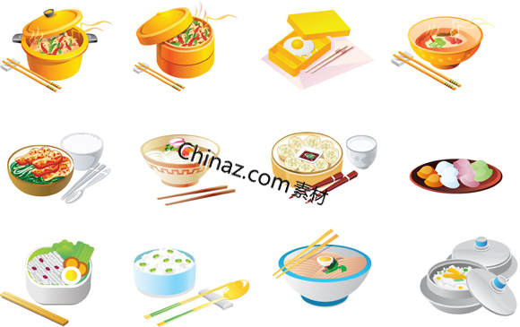 美味小吃食物矢量图