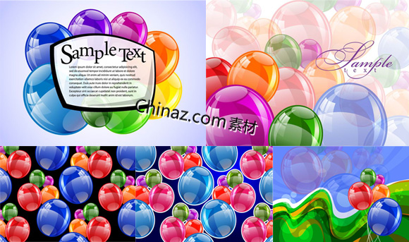 彩色气球背景矢量图