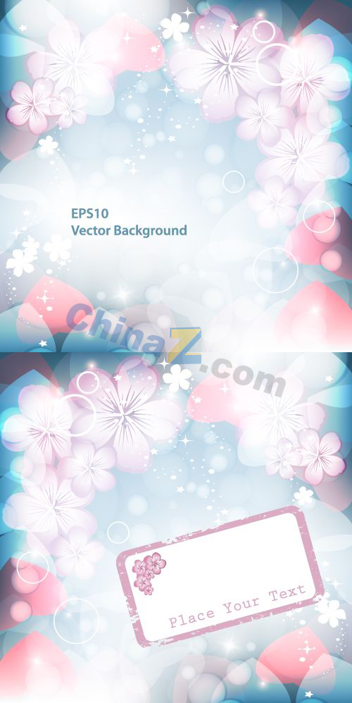 发光鲜花背景矢量素材