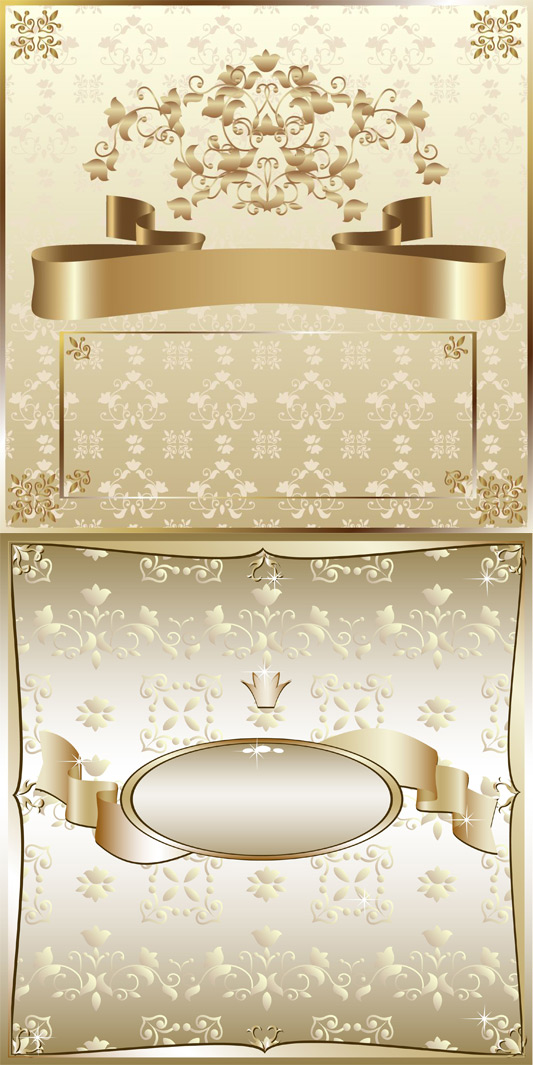 金色花纹图案矢量素材