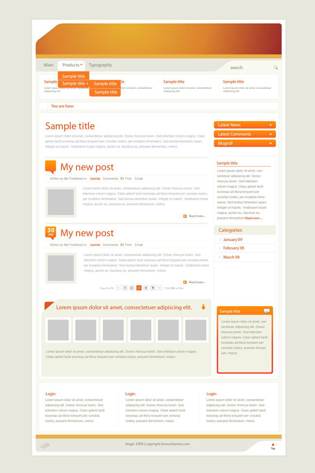 blogic博客Joomla模板