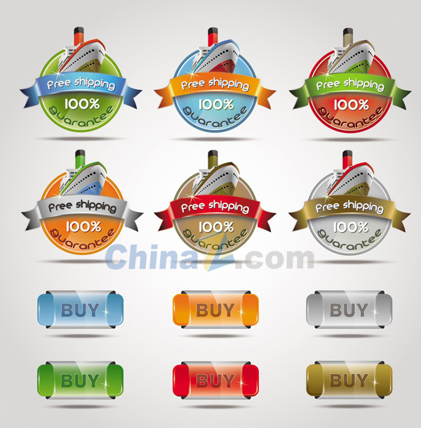 轮船标签矢量图免费下载