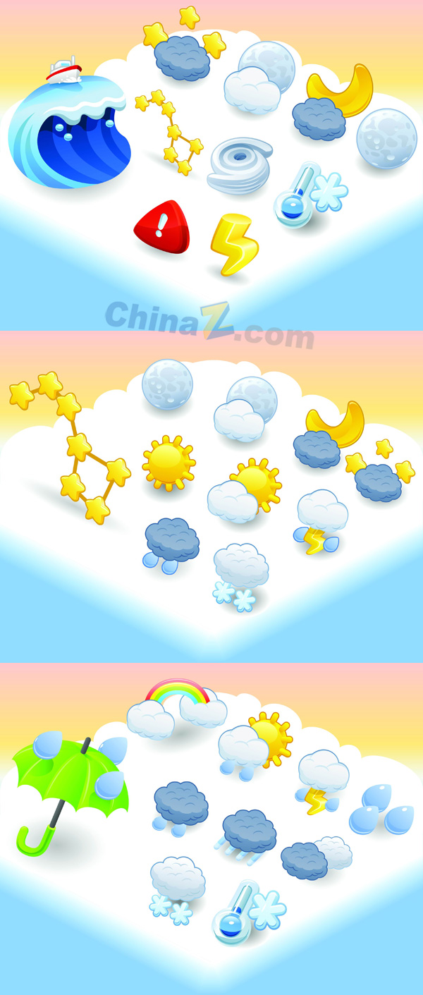 可爱卡通造型矢量图