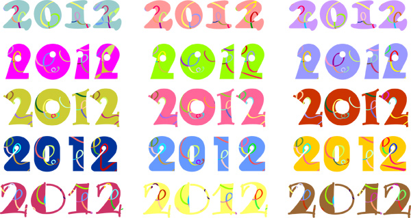 2012字体设计矢量素材