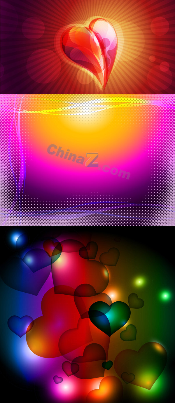 爱心花纹主题矢量图