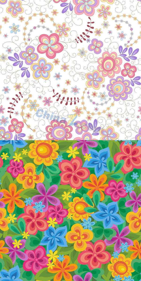 炫彩花纹背景矢量图