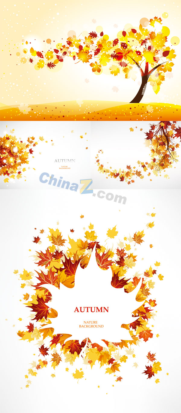 红叶秋意矢量设计素材
