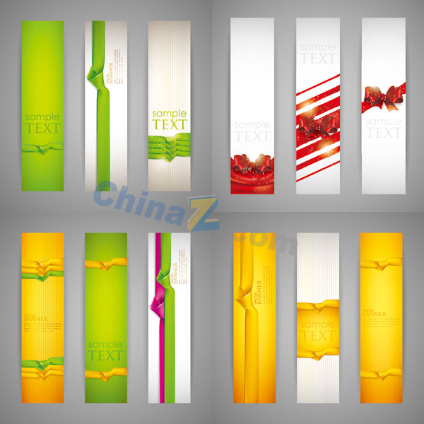 彩带banner矢量模板