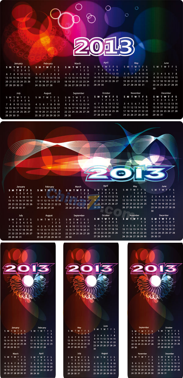 2013挂历模板矢量素材