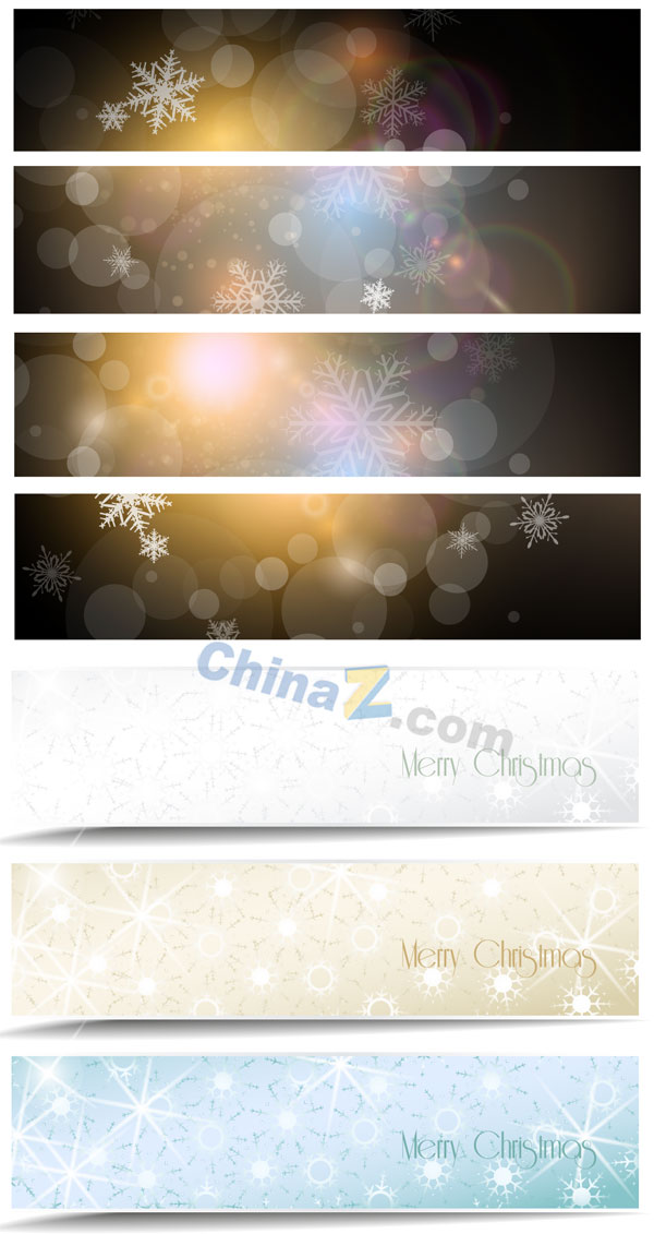 雪花光晕横幅矢量素材