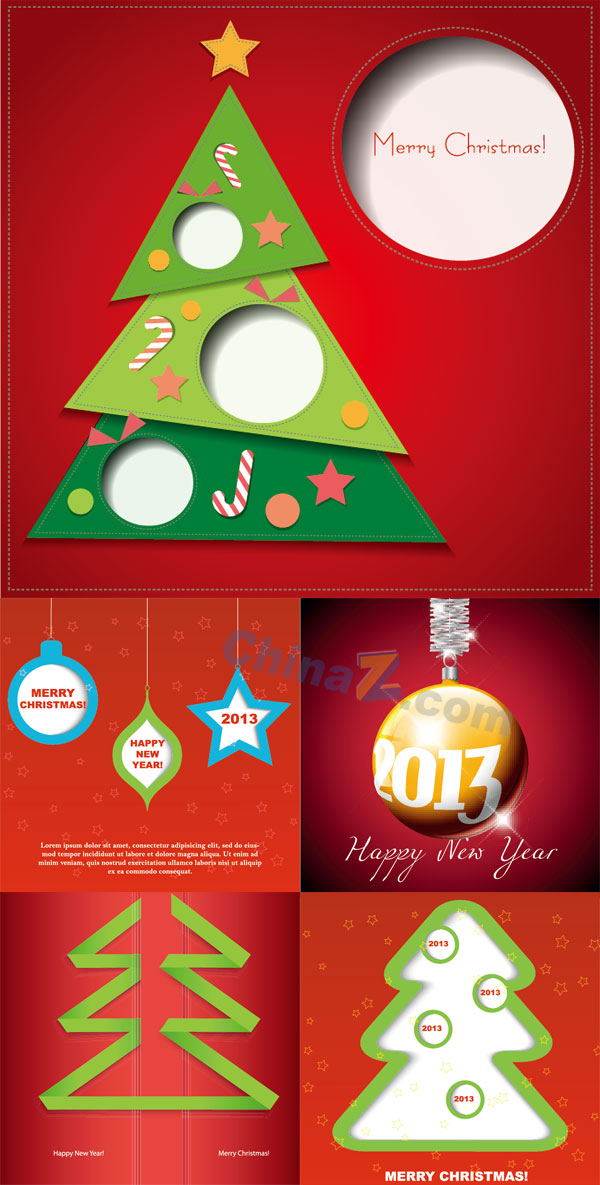 2013红色圣诞背景矢量图
