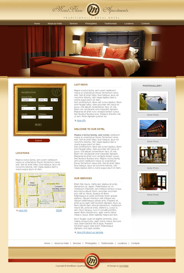 酒店旅馆CSS网页模板