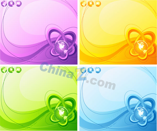 炫彩科技背景矢量图