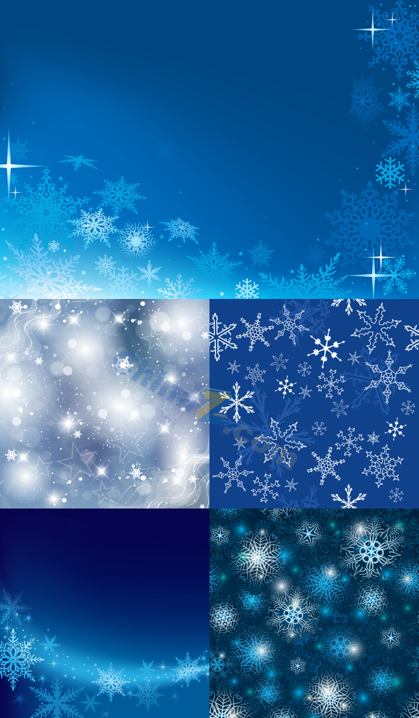蓝色雪花主题背景图
