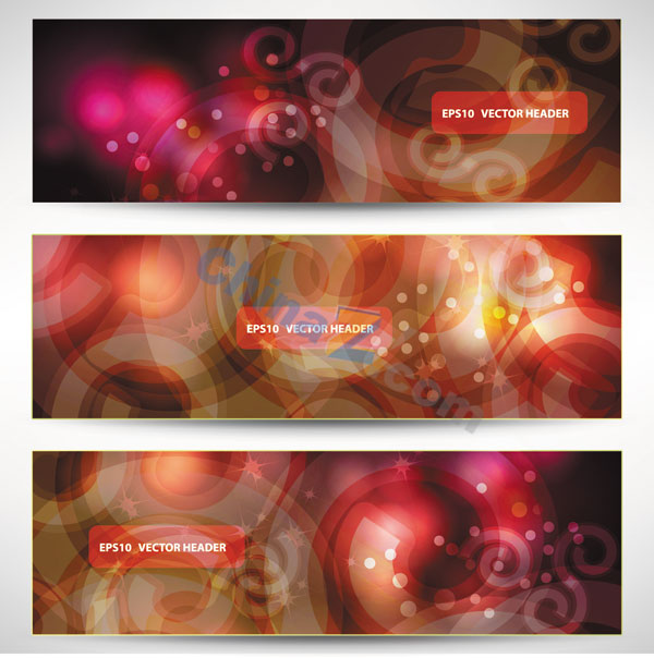梦幻网页banner矢量模板