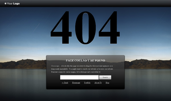 404错误css网页模板