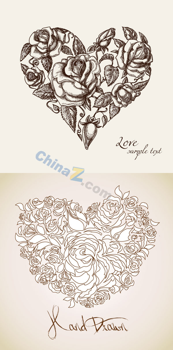 花纹情人节矢量模板素材