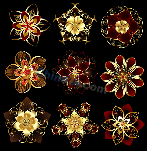 金色高贵花纹矢量素材